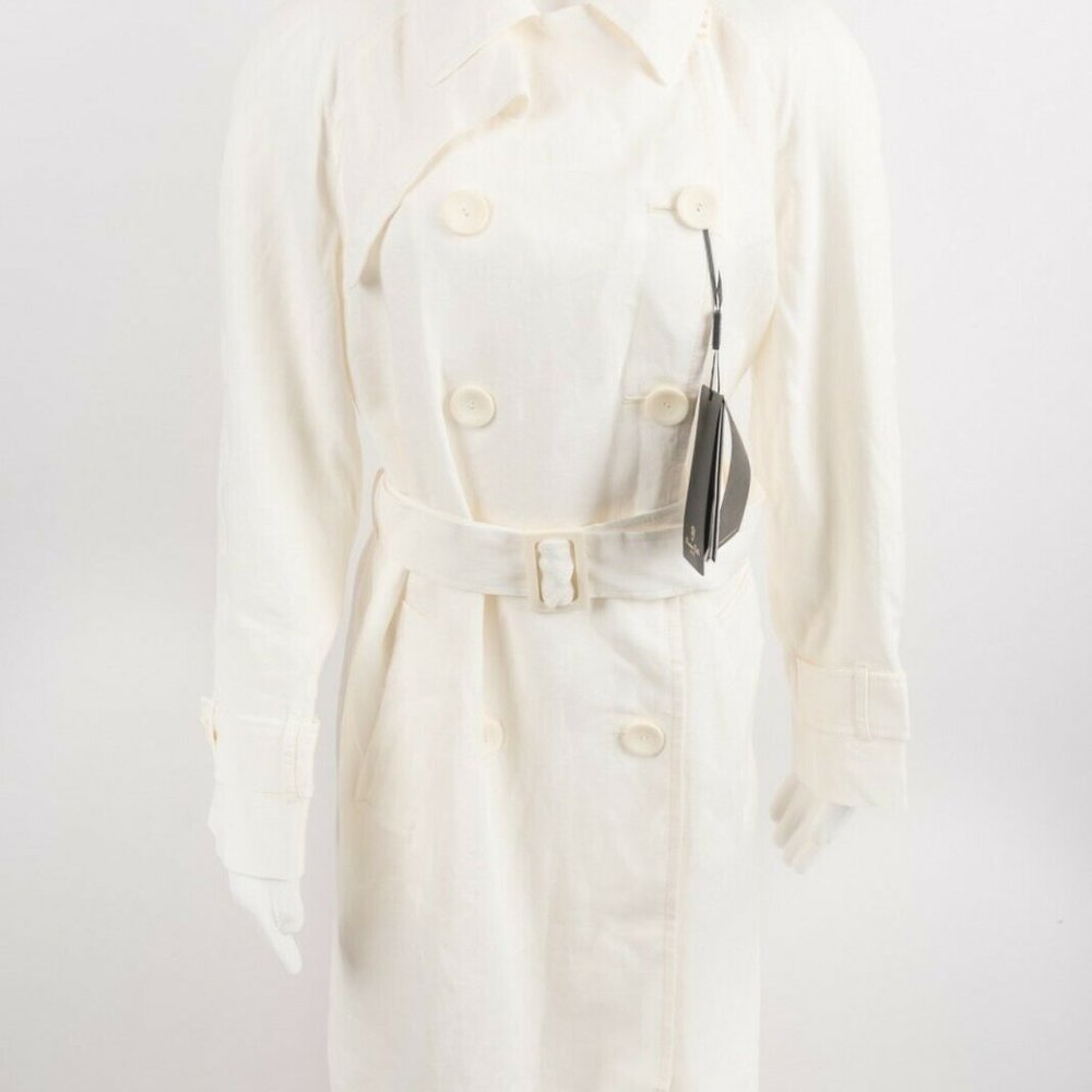 Massimo Dutti Womens Trench Coat XS X-Small White